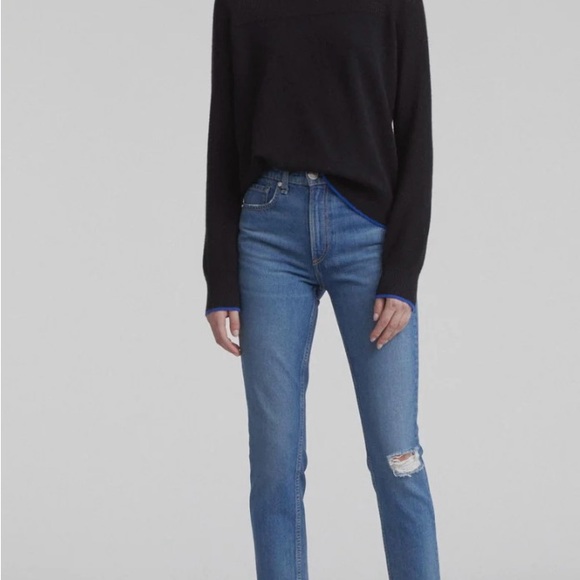 Rag & Bone New York PAMELA Distressed Ankle Women's 26 Mid Rise - Picture 2 of 14